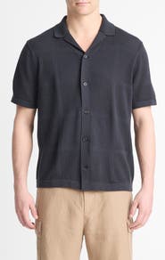 Vince Patchwork Pointelle Short Sleeve Cardigan