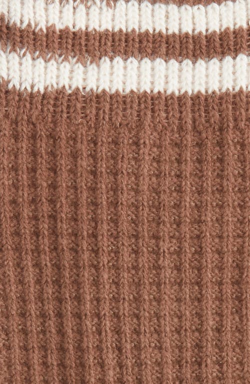 Nordstrom Waffle Texture Cotton Blend Crew Socks In Brown