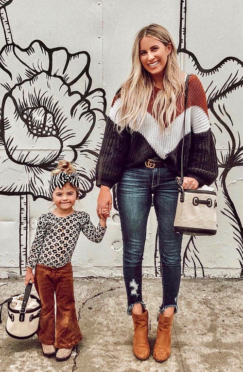 Mali + Lili Gina Set Of 2 Twinning Straw Bucket Bags In Multi
