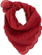 Madewell Embroidered Floral Eyelet Organic Cotton Bandana