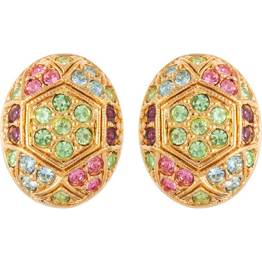 Susan Caplan 1980s Vintage Dorlan Swarovski Crystal Oval Clip-on Earrings