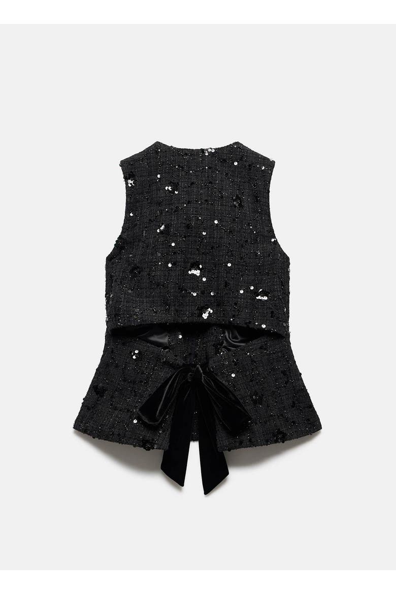 Embellished Backless Waistcoat, Alternate, color, Black