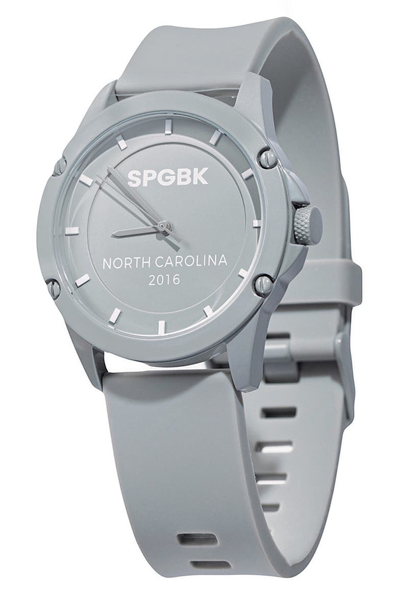Gray's Creek Silicone Strap Watch, 42mm, Main, color, GRAY