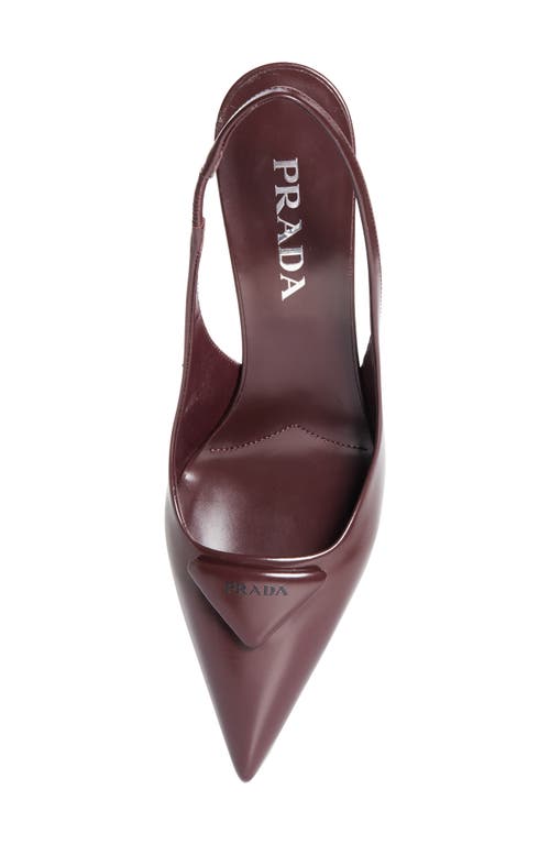 Prada Modellerie Pointed Toe Slingback Pump In Burgundy