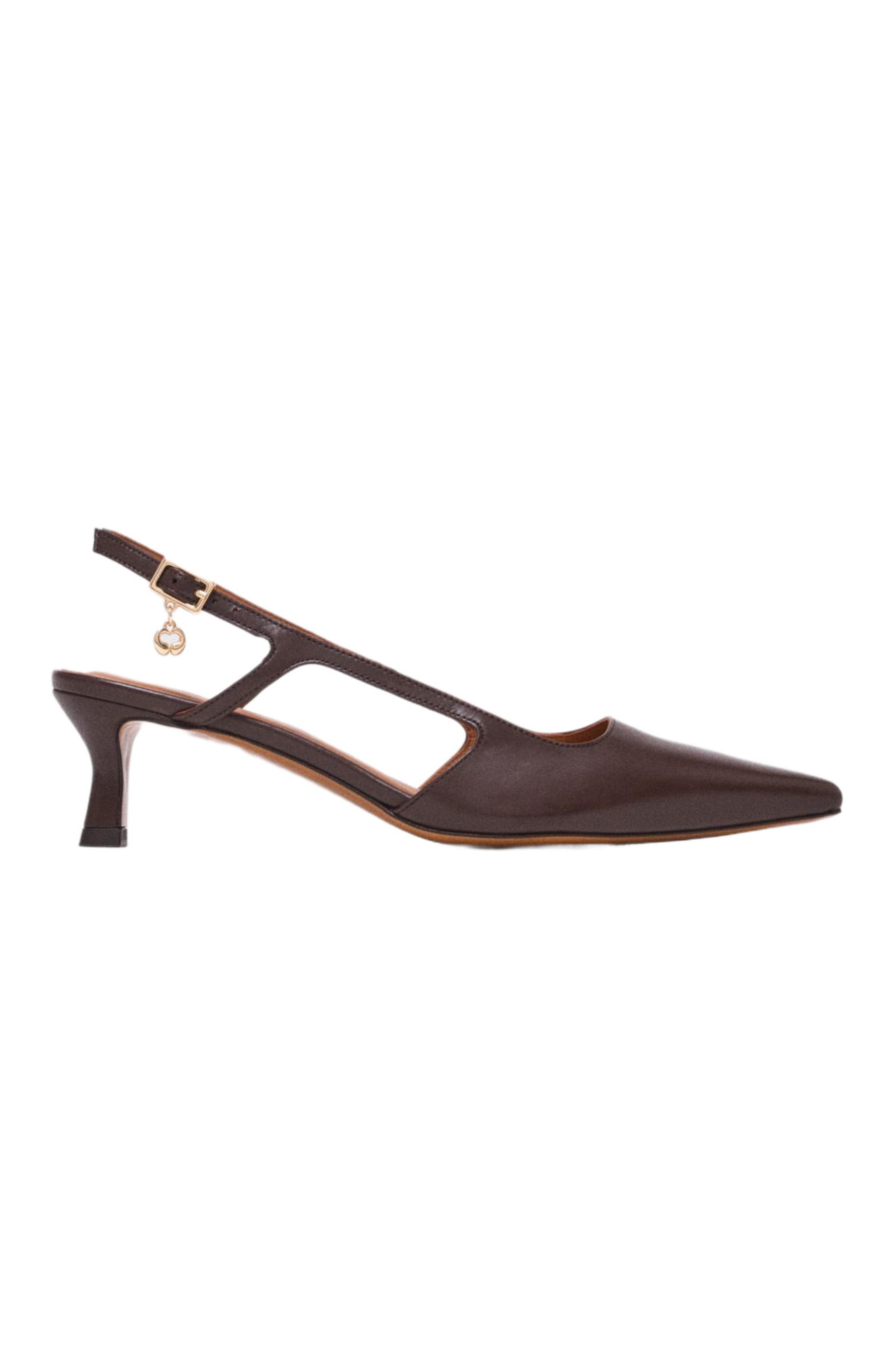 Leather slingbacks, Alternate, color, Brown