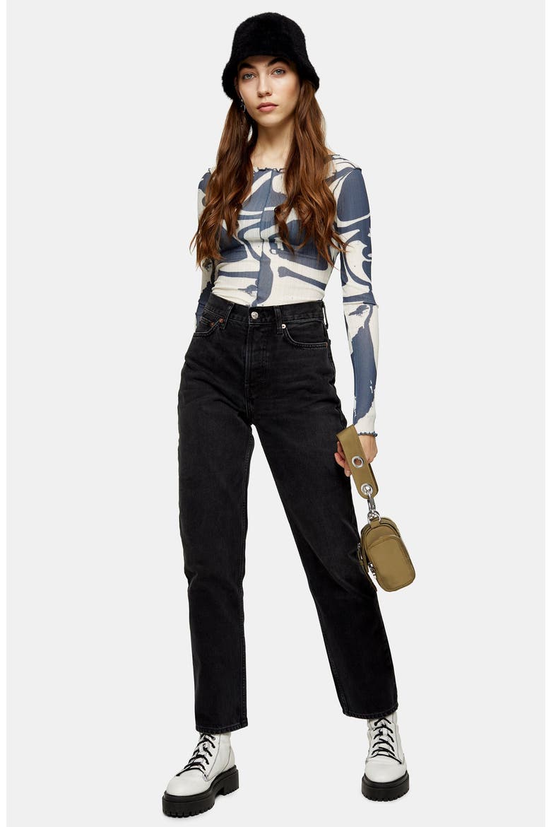 Washed Black Dad Jeans, Alternate, color, WASHED BLACK