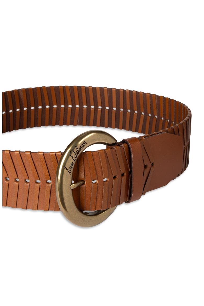 Laced Leather Belt, Alternate, color, TAN