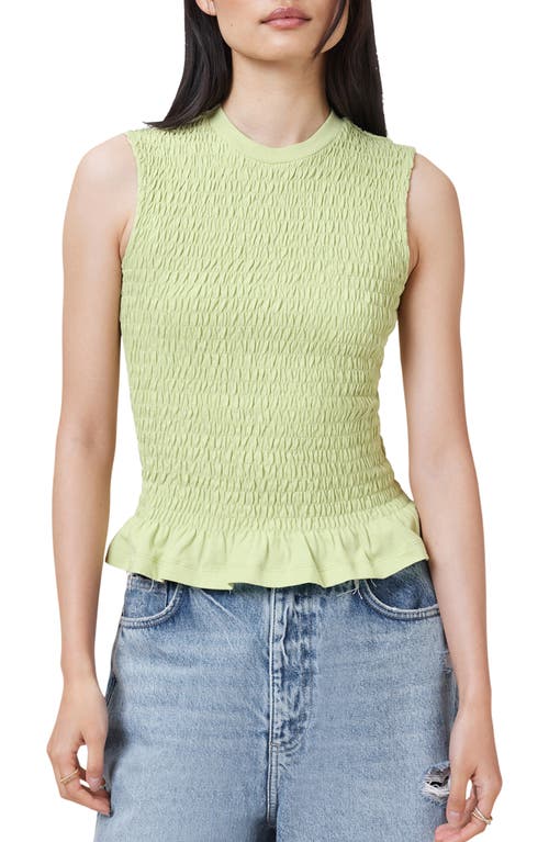 Allsaints Womens Ode Round-neck Shirred Organic-cotton Tank Jade Green In Jade Green