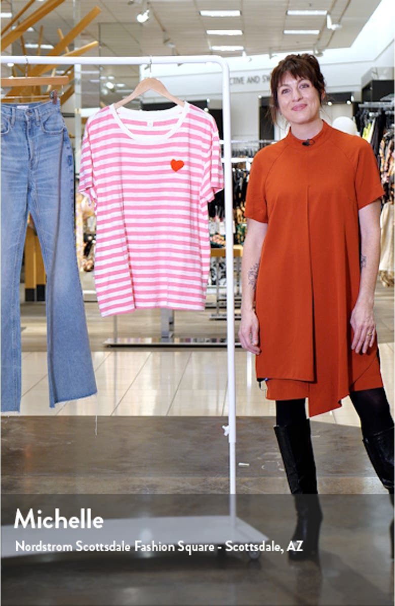 Stripe Heart Embellished Organic Cotton T-Shirt, sales video thumbnail