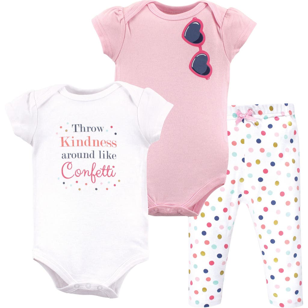 Little Treasure Babies' Soft Cotton Two-piece Outfit Bodysuit & Pants In Multi