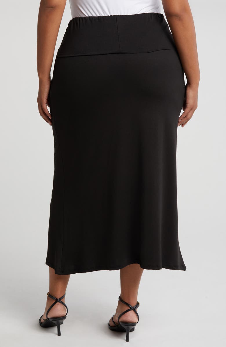 24seven Comfort Apparel Comfortable Foldover Skirt, Alternate, color, Black