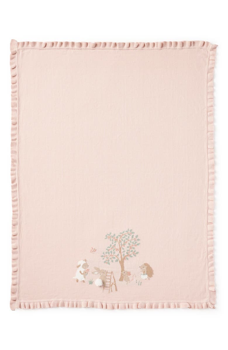 Elegant Baby Garden Picnic Cotton Knit Blanket, Alternate, color, Pink