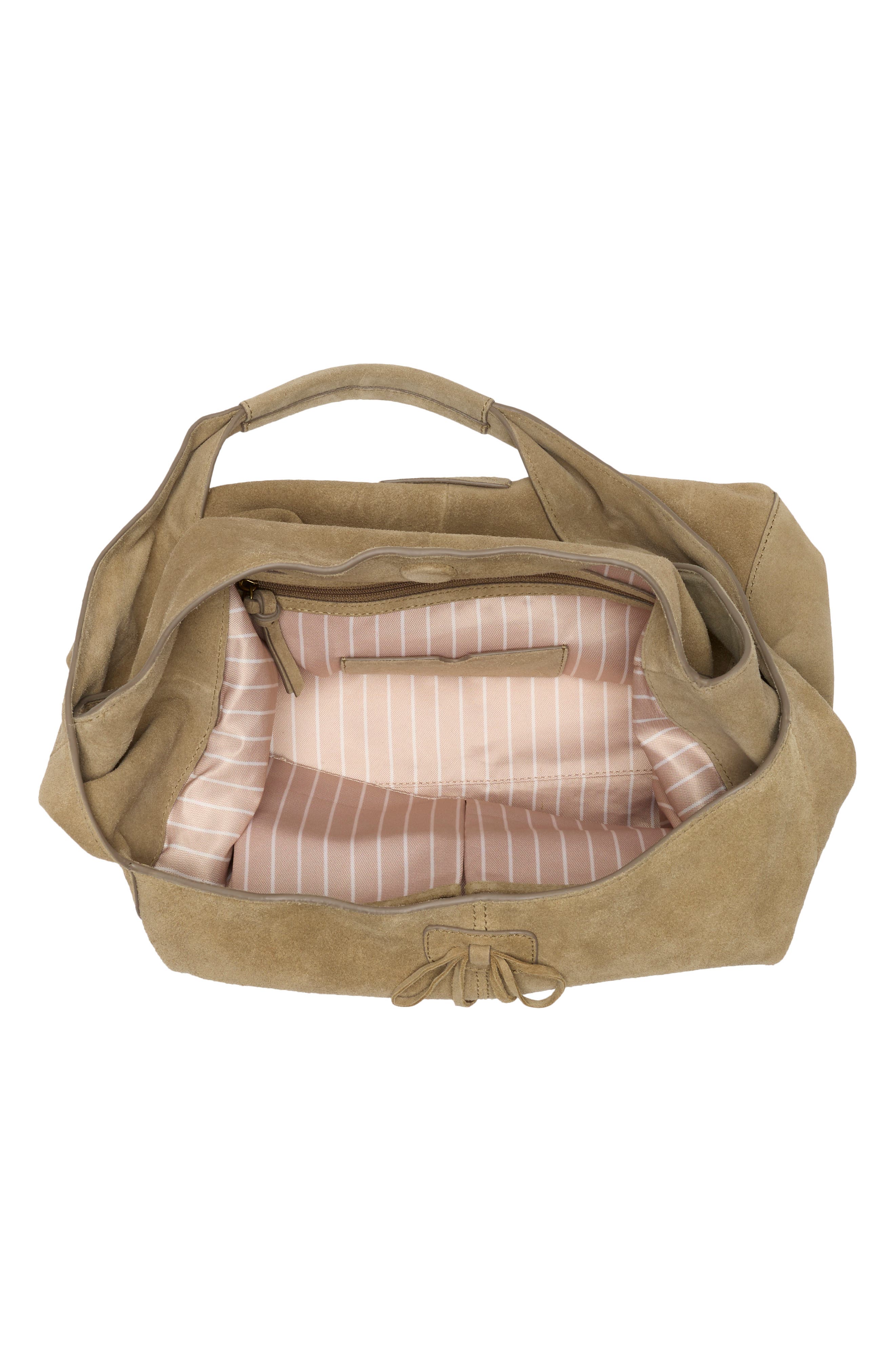 Clem Leather Hobo Bag, Alternate, color, GOLDEN SANDALWOOD COW SUEDE