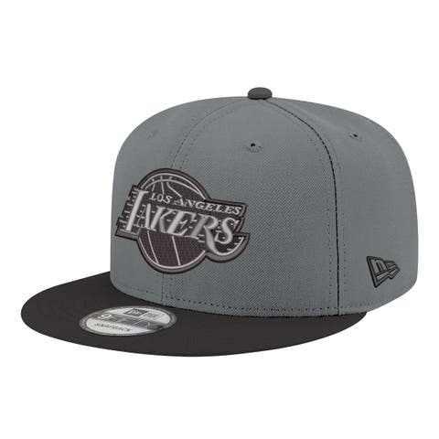 Men's New Era Gray/Black Los Angeles Lakers Logo 2-Tone 9FIFTY Snapback Hat
