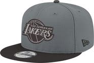 New Era Men's New Era Gray/Black Los Angeles Lakers Logo 2-Tone 9FIFTY Snapback Hat