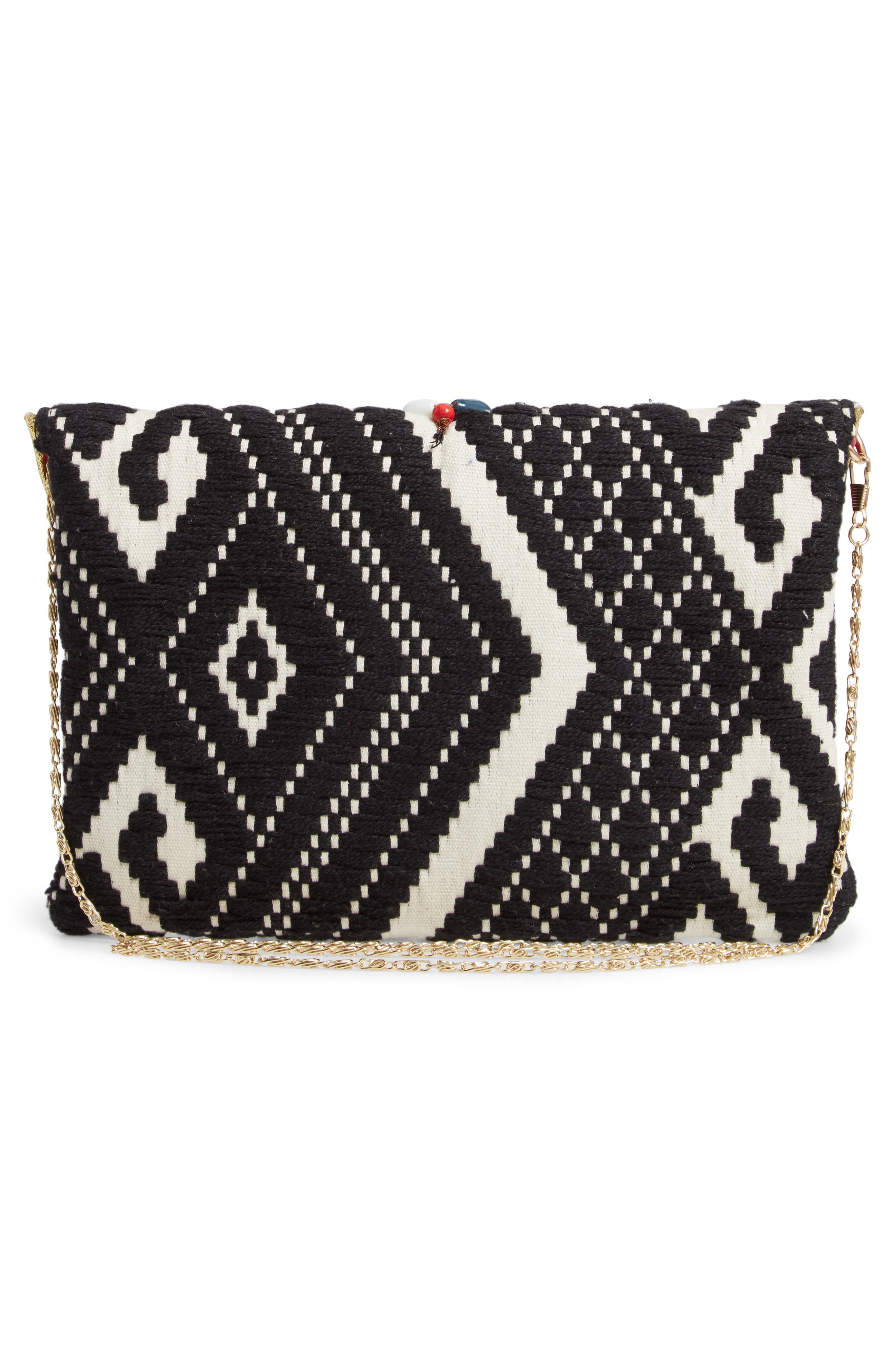 Steve Madden Steven by Steve Madden Beaded & Embroidered Clutch, Alternate, color, 