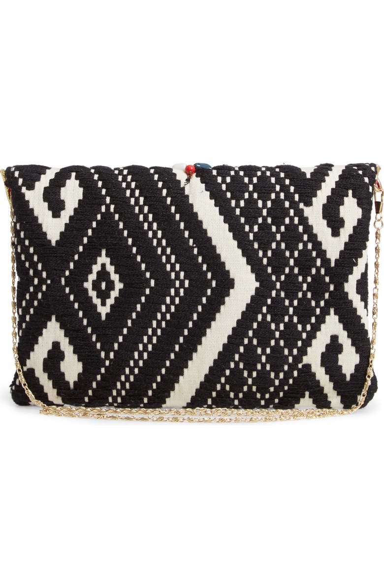 Steve Madden Steven by Steve Madden Beaded & Embroidered Clutch, Alternate, color,