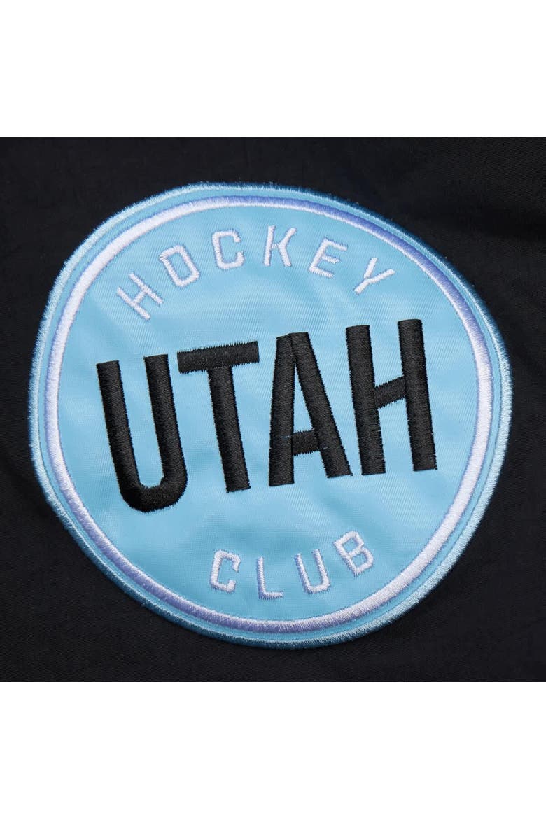 Men's Mitchell & Ness Black Utah Mammoth Retro Anorak Half-Zip Jacket, Alternate, color, Black