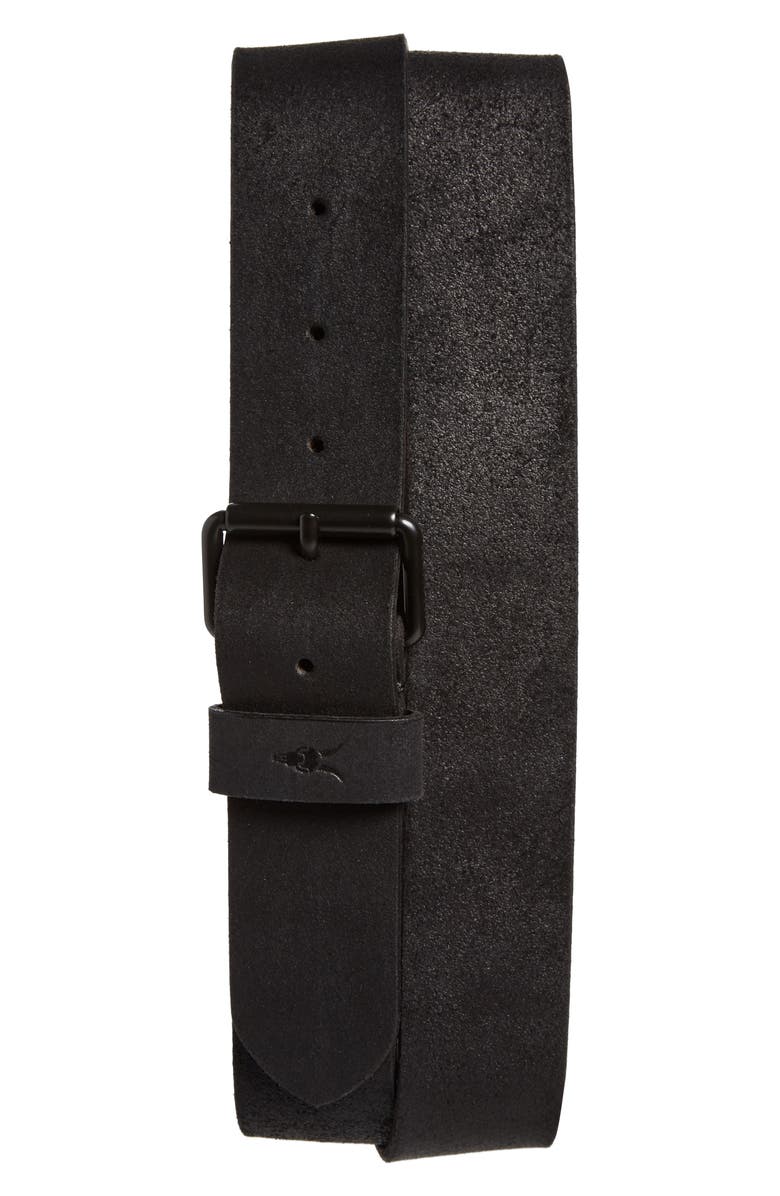AllSaints Ramskull Leather Belt, Main, color, 