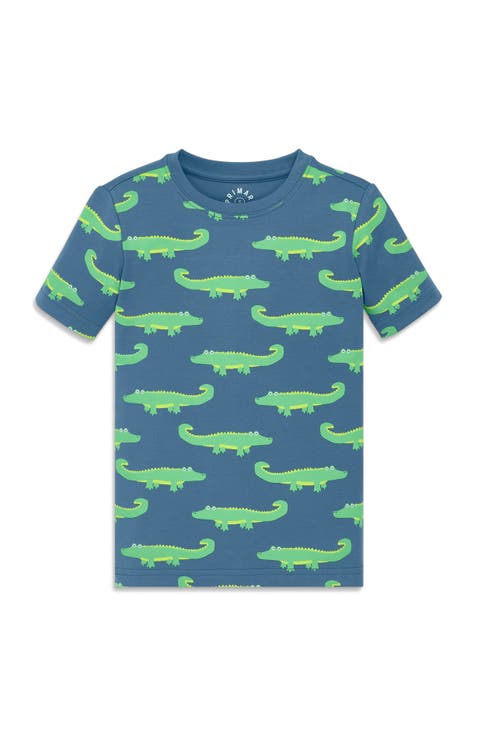 Kids Organic Short Sleeve Pj Top In Seasonal Prints (Toddler, Little Kid, Big Kid)