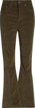 Veronica Beard Carson High Waist Ankle Flare Leg Corduroy Pants