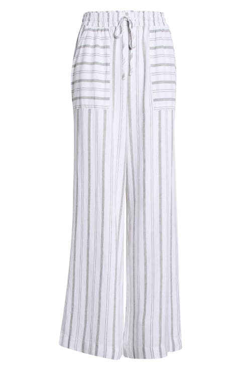 Stella Stripe Linen Blend Paperbag Pants