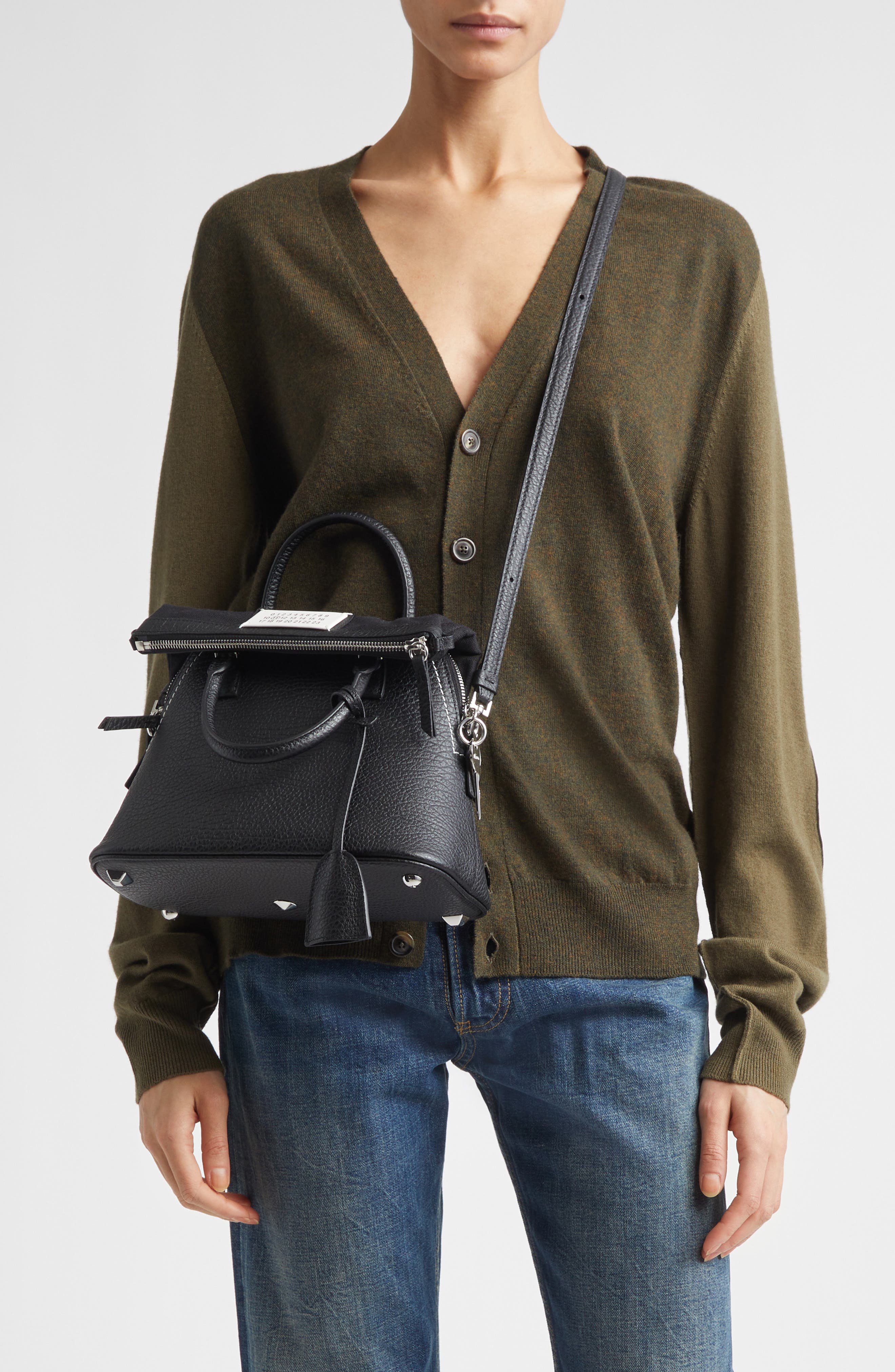 Maison Margiela Mini 5AC Classique Leather Handheld Bag, Alternate, color, Black