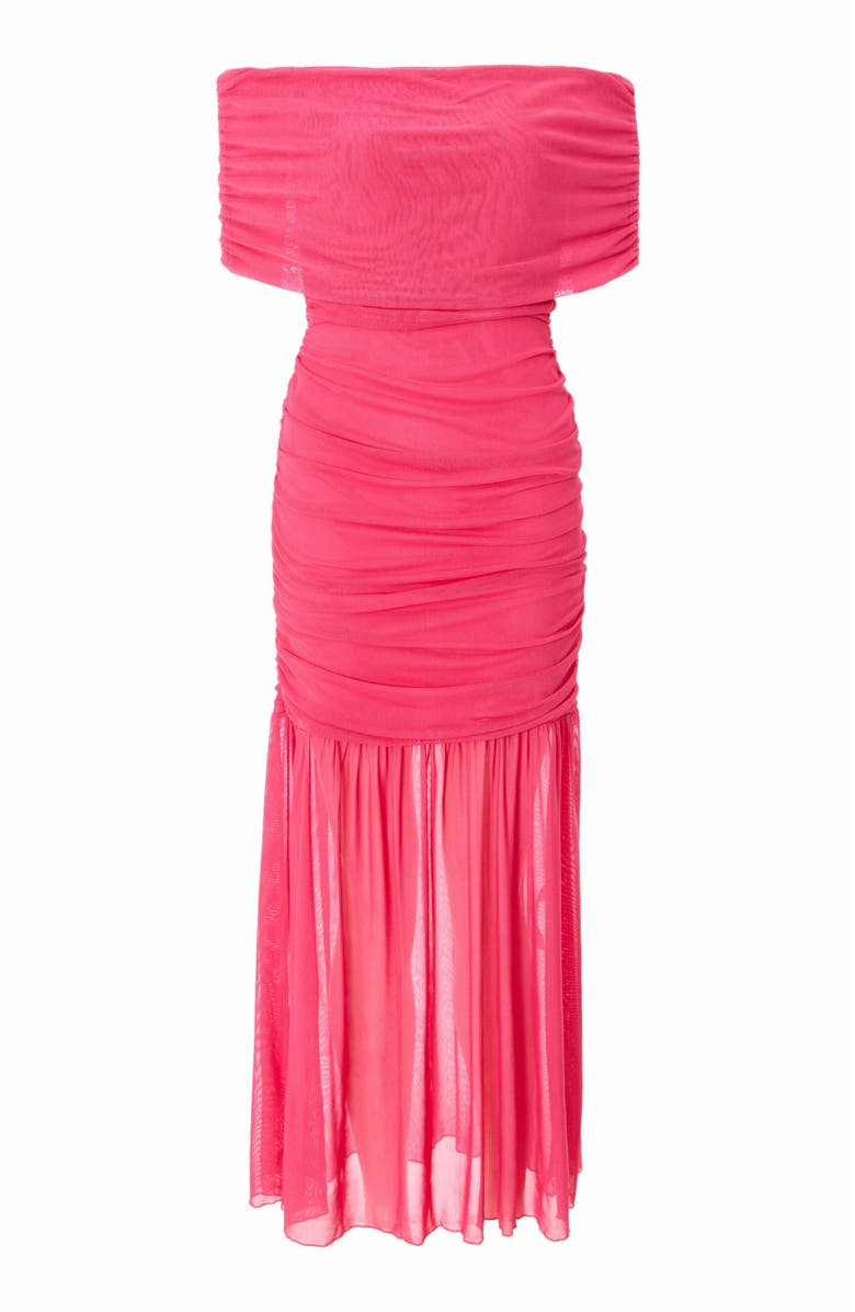 QUIZ Bardot Mesh Maxi Dress, Alternate, color,