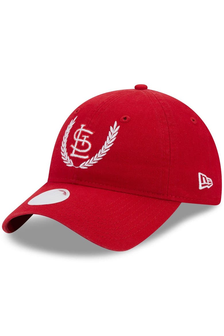 Women's New Era Red St. Louis Cardinals Leaves 9TWENTY Adjustable Hat, Main, color, Red