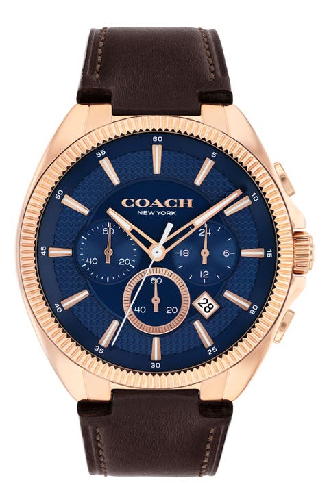 Jackson Chronograph Leather Strap Watch, 44mm