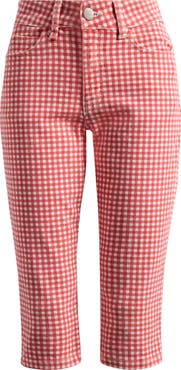 Damson Madder Gingham Capri Jeans