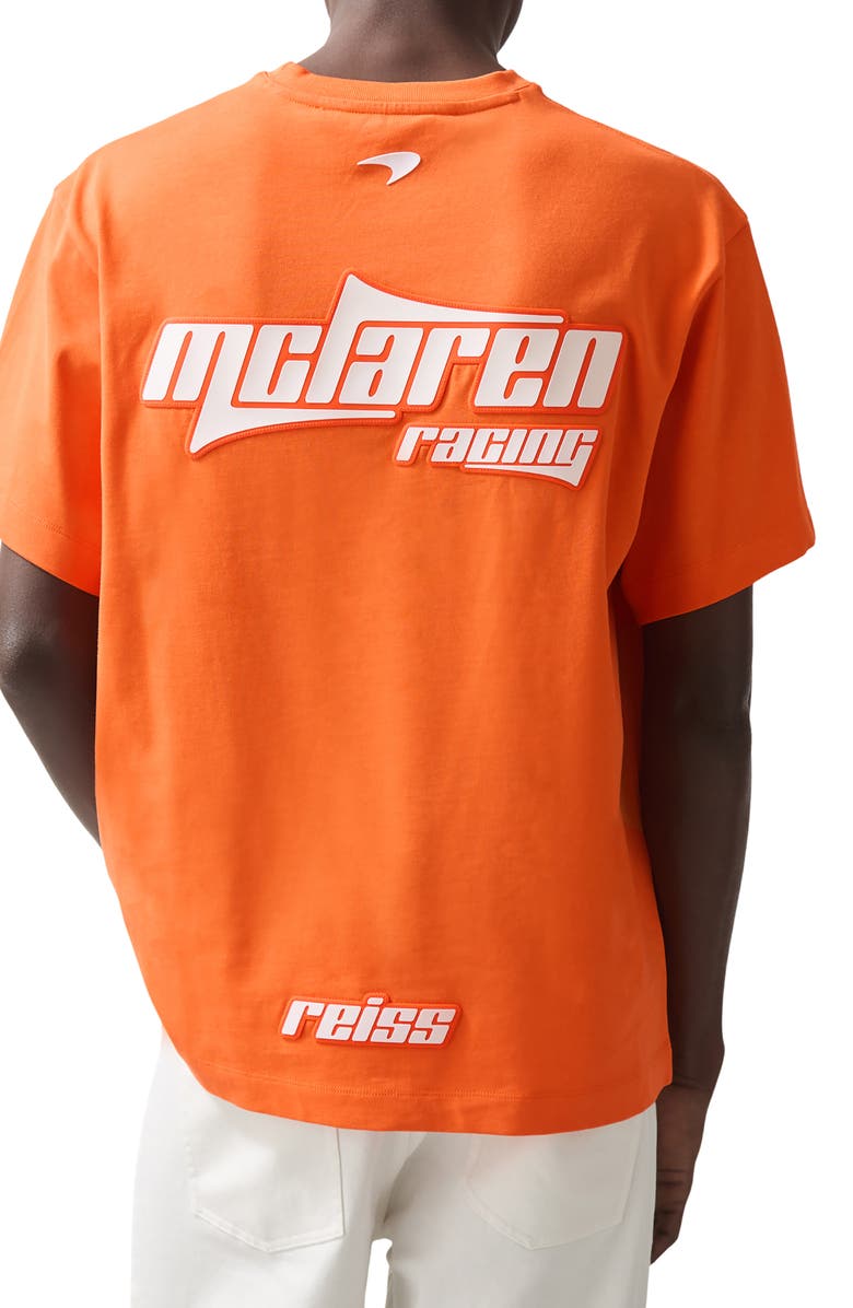Reiss x McLaren Nakata Logo Embellished T-Shirt, Alternate, color, Papaya Orange