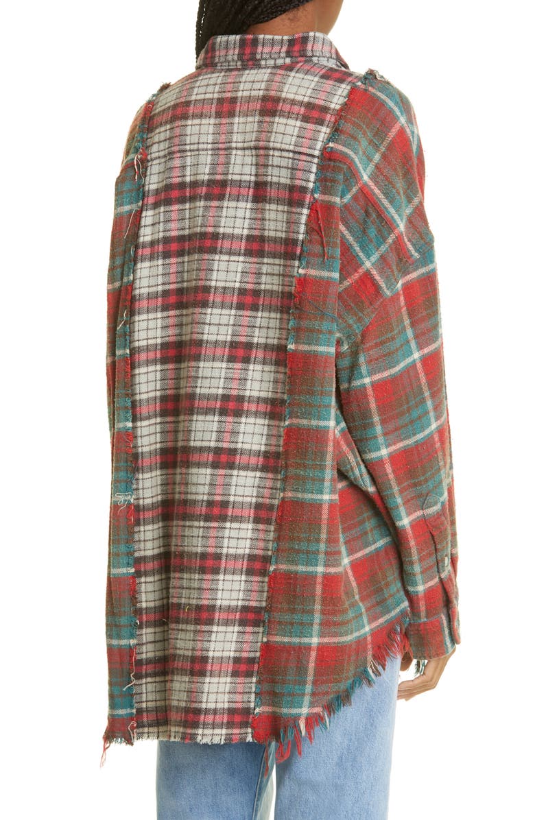 R13 Women's Patchwork Plaid Cotton Flannel Button-Up Shirt, Alternate, color, 