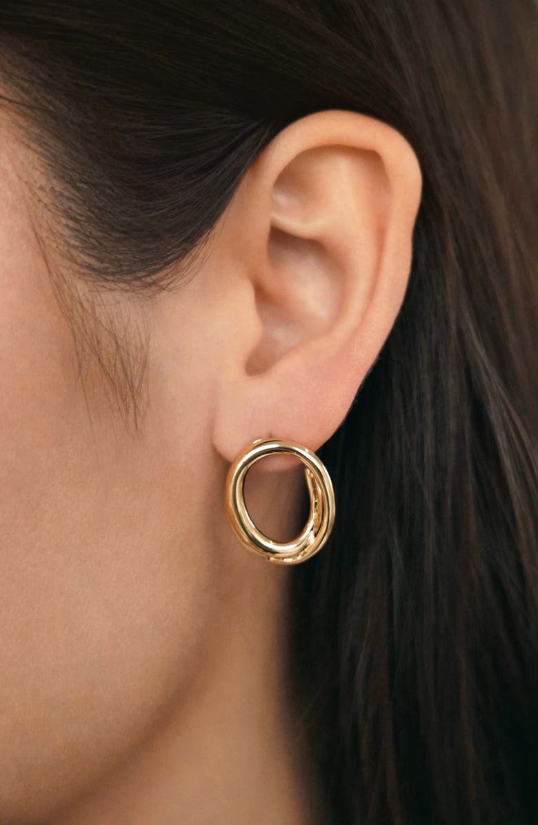 Ettika Swirl Stud Earrings, Alternate, color, Gold