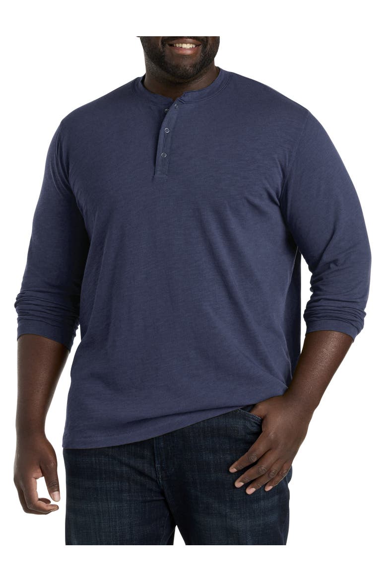 Big & Tall Weekend Slub Henley Shirt, Main, color, INKLING