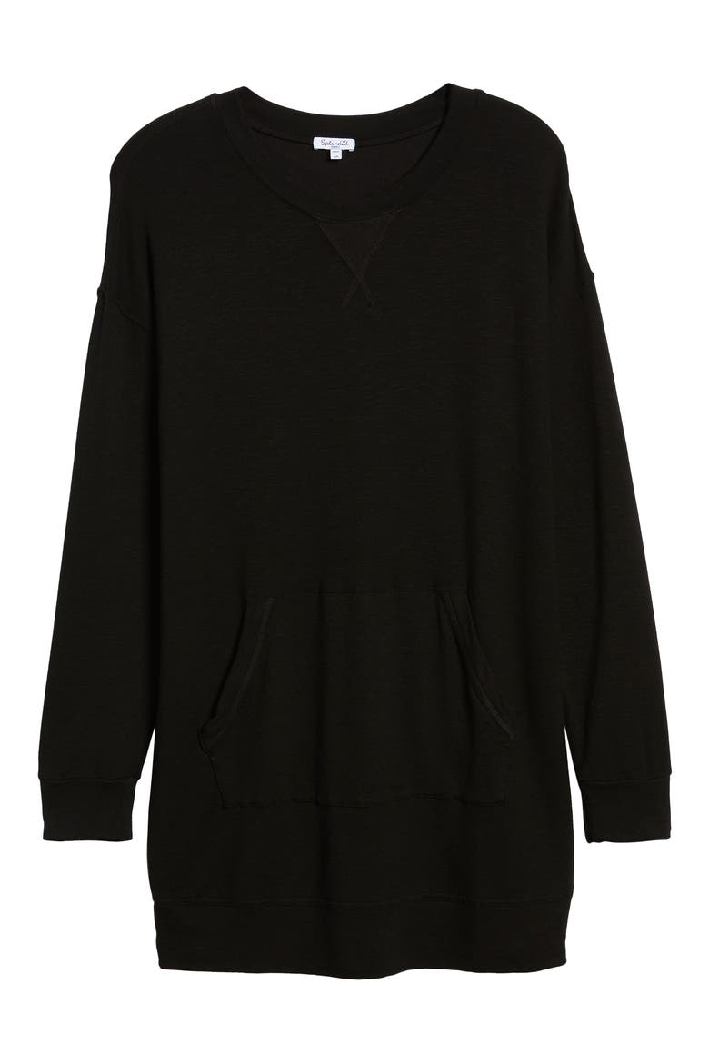 Active Sweatshirt Dress, Alternate, color, BLACK