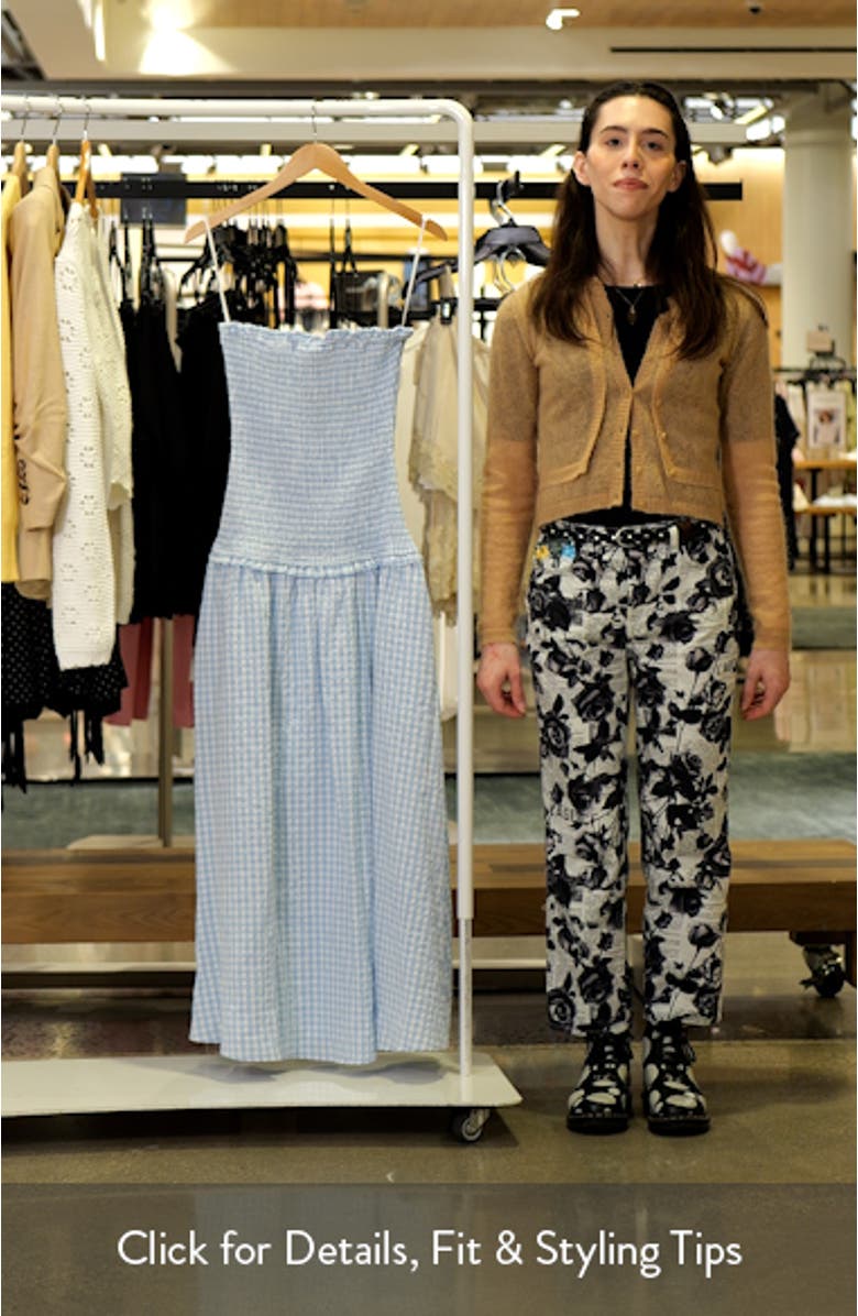 Parkway Gingham Smocked Strapless Maxi Dress, sales video thumbnail