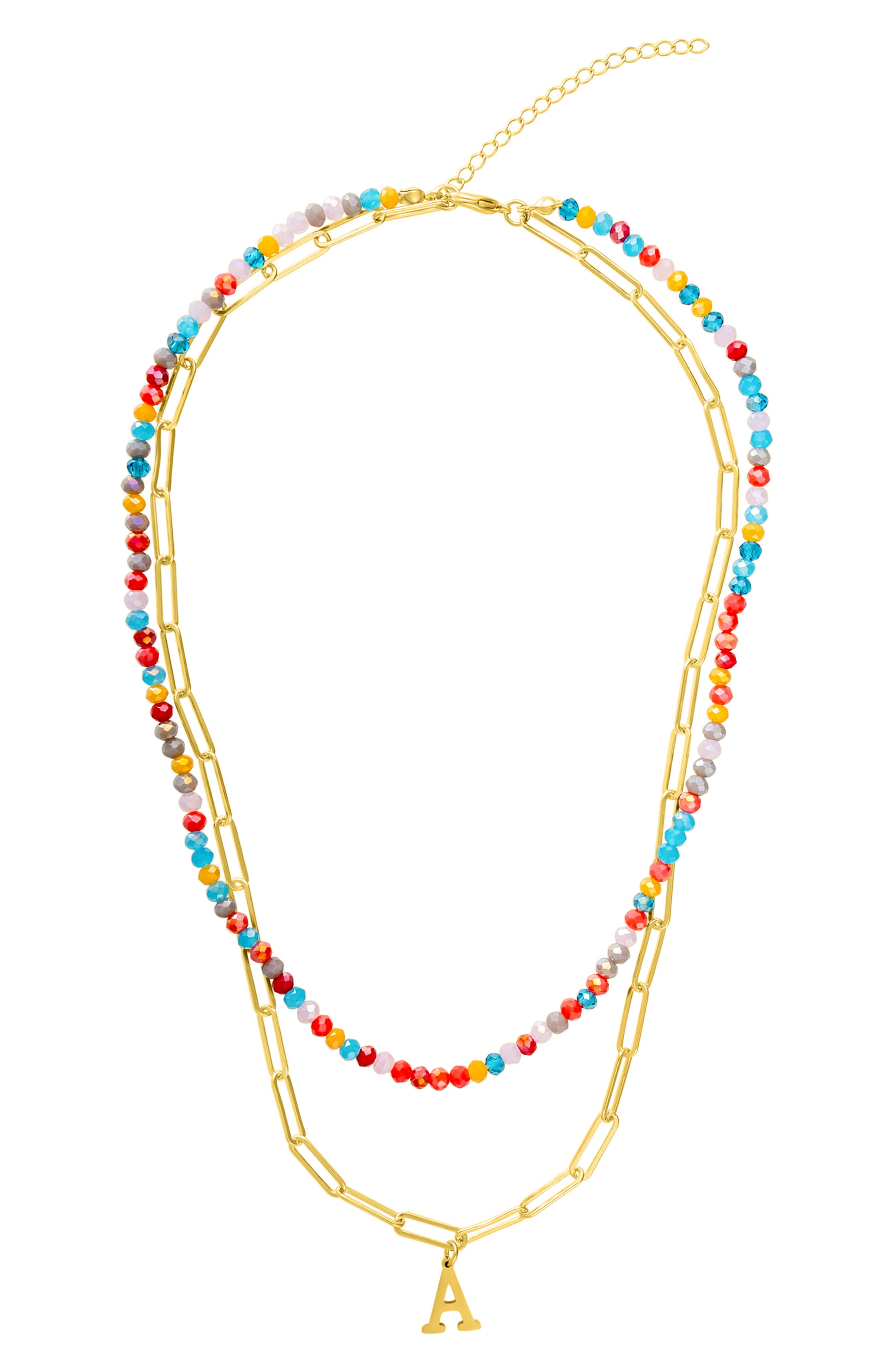 Adornia Initial Water Resistant Layered Necklace