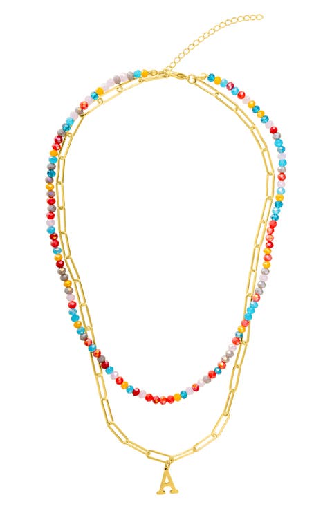 Initial Water Resistant Layered Necklace
