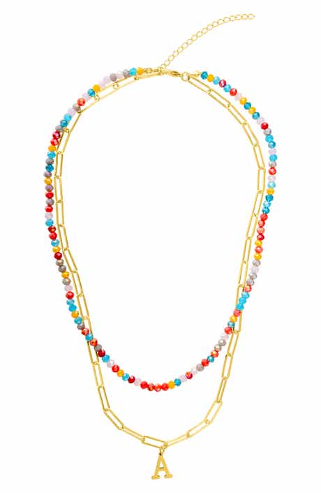 Adornia Initial Water Resistant Layered Necklace