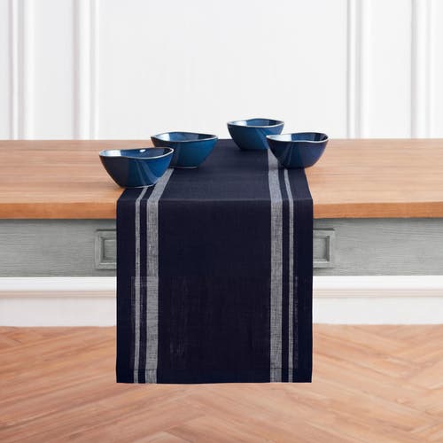 Solino Home Linen Table Runner In Blue