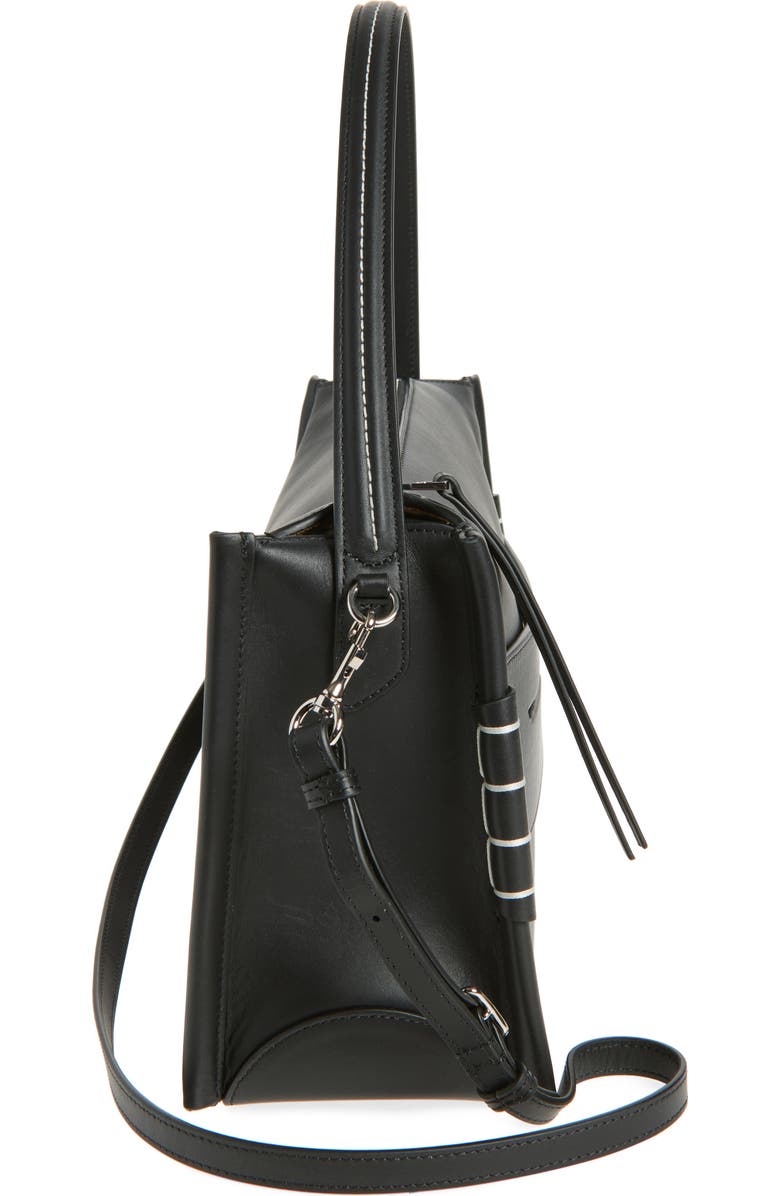 JW Anderson Medium Loafer Leather Shoulder Bag, Alternate, color, Black 999