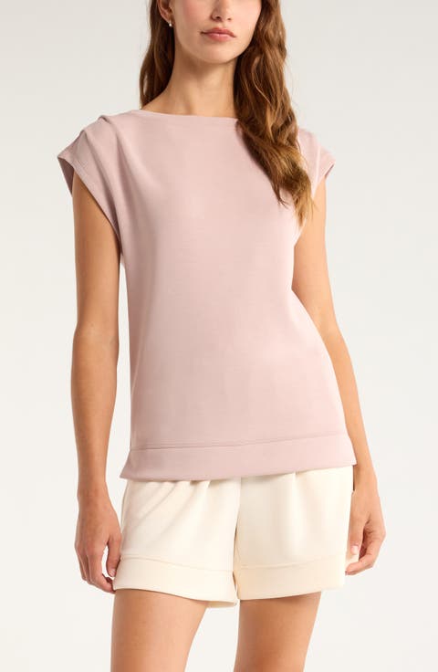 Soft Luxe Knit Gathered Shoulder Top