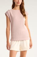 Zella Soft Luxe Knit Gathered Shoulder Top