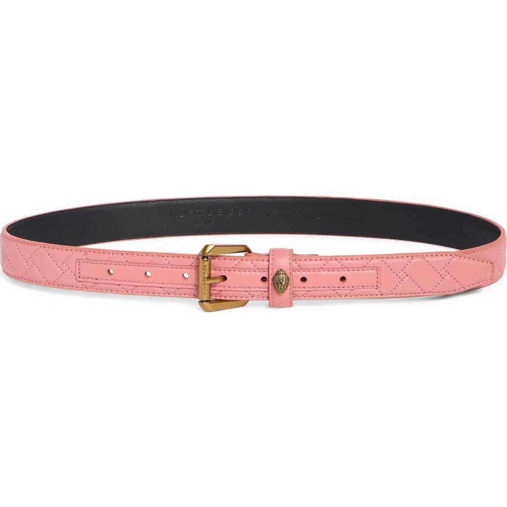 Kurt Geiger London Quilted Leather Belt In Pink