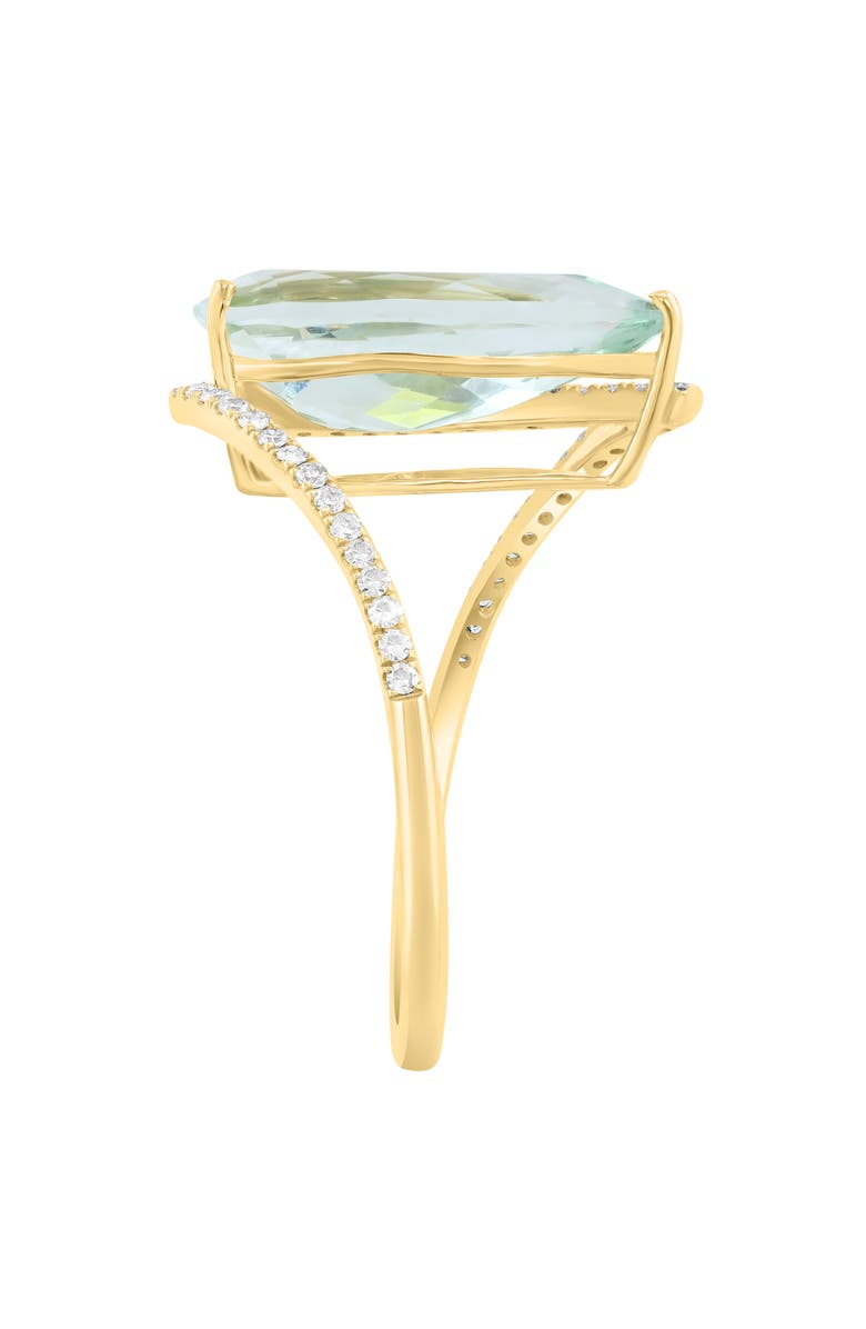 EFFY Pear Cut Green Quartz & Diamond Ring, Alternate, color, Green