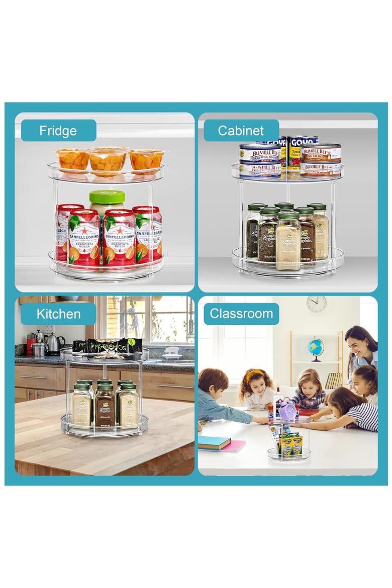 3-Piece Lazy Susan Organizer Set, Alternate, color, CLEAR