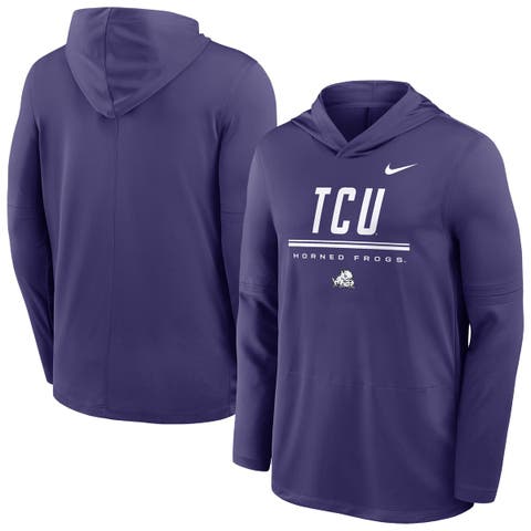 Men's Nike Purple TCU Horned Frogs 2026 Sideline Dri-FIT Lightweight Hooded Top