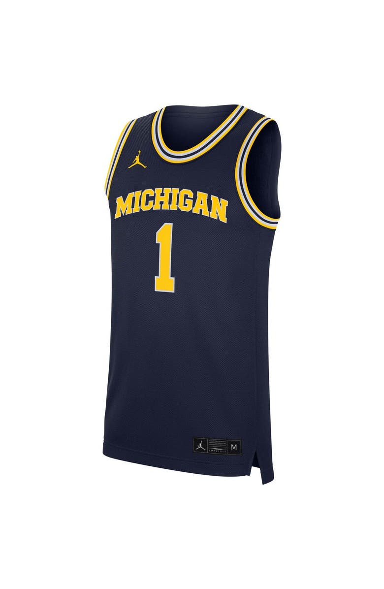 Jordan Brand Men's Jordan Brand Navy Michigan Wolverines Replica Jersey, Alternate, color,