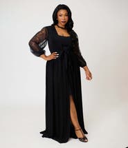 Unique Vintage Plus Size Billow Long Sleeved Hollywood Duster